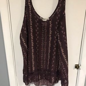 Small floral print purple tank